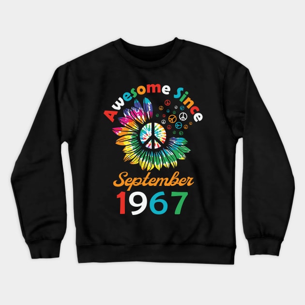 Funny Birthday Quote, Awesome Since September 1967, Retro Birthday Crewneck Sweatshirt by Estrytee